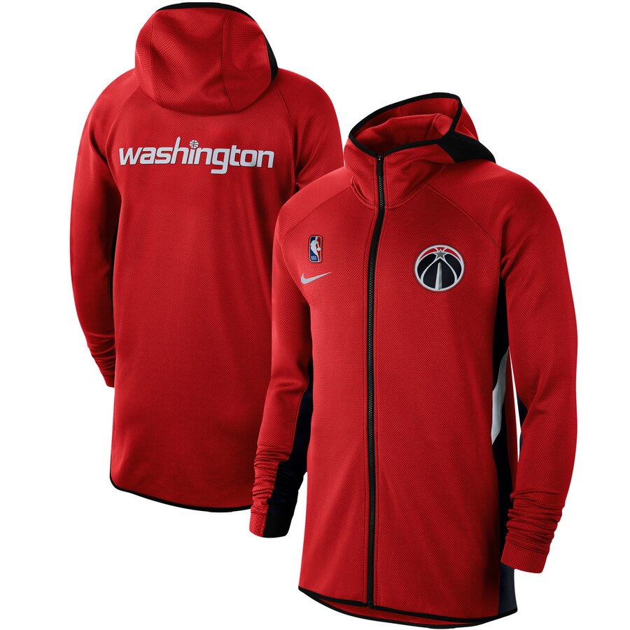 Cheap Men Nike Washington Wizards Red Authentic Showtime Therma Flex Performance FullZip Hoodie